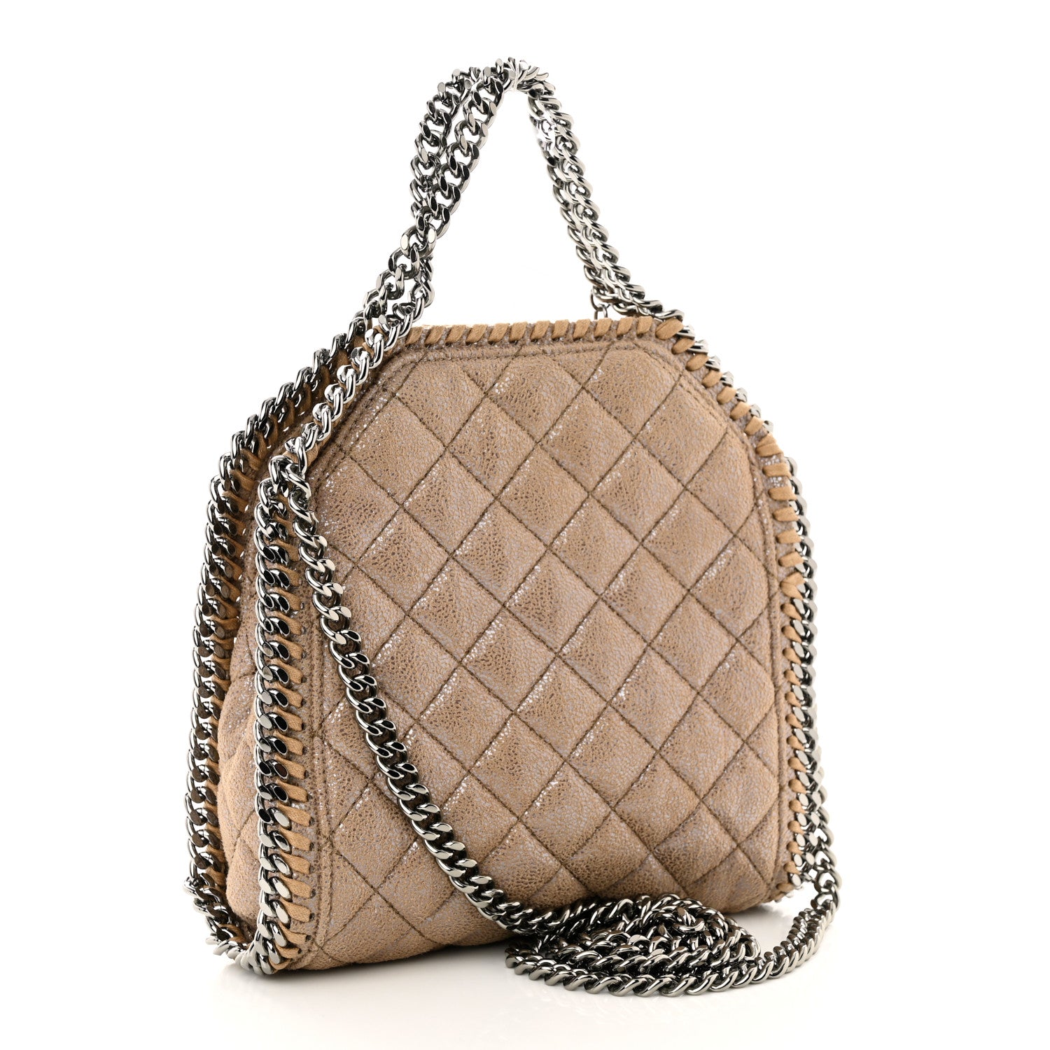 Stella McCartney Shaggy Deer Quilted Tiny Falabella Tote Beige 3 of 10