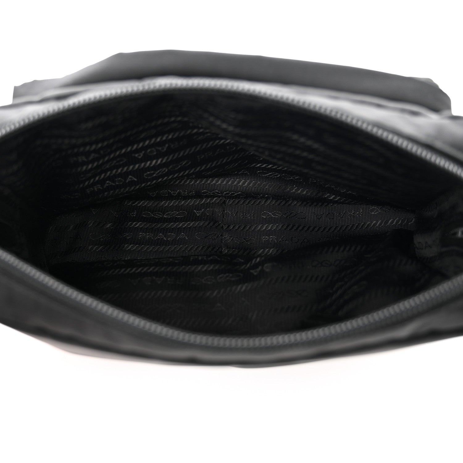 Prada Tessuto Nylon Saffiano Wristlet Pouch Black 6 of 6