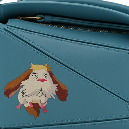 Loewe X HOWLS MOVING CASTLE Satin Calfskin Mini Heen Puzzle Bag Light Blue 8 of 10