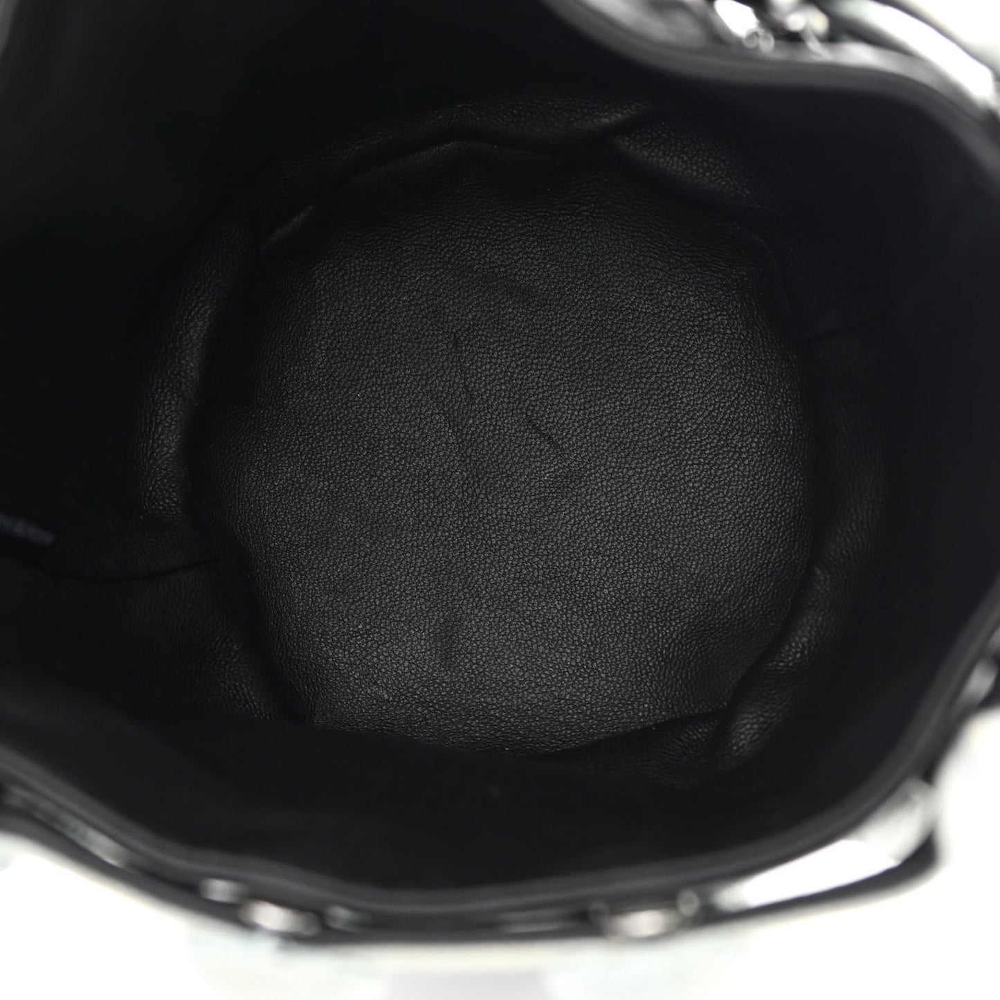 Nappa Denim Dome Studded Mini Roxy Bucket Bag Black