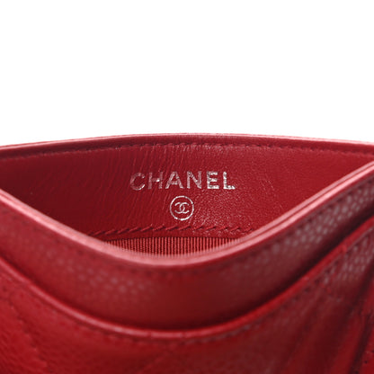 Chanel Caviar Quilted Card Holder Red 6 of 10