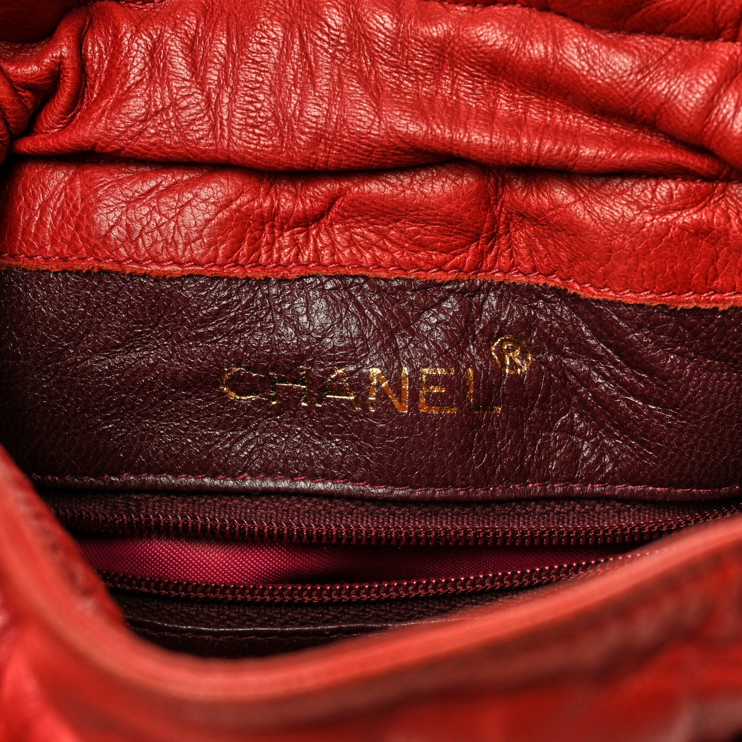 Chanel Lambskin Quilted Mini Drawstring Bucket Bag Red 6 of 12