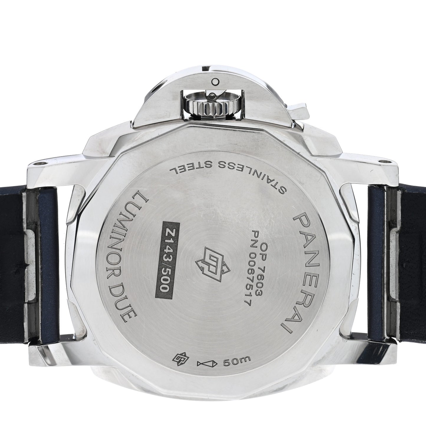 Stainless Steel Satin 38mm Luminor Due Automatic Watch Blue PAM01309