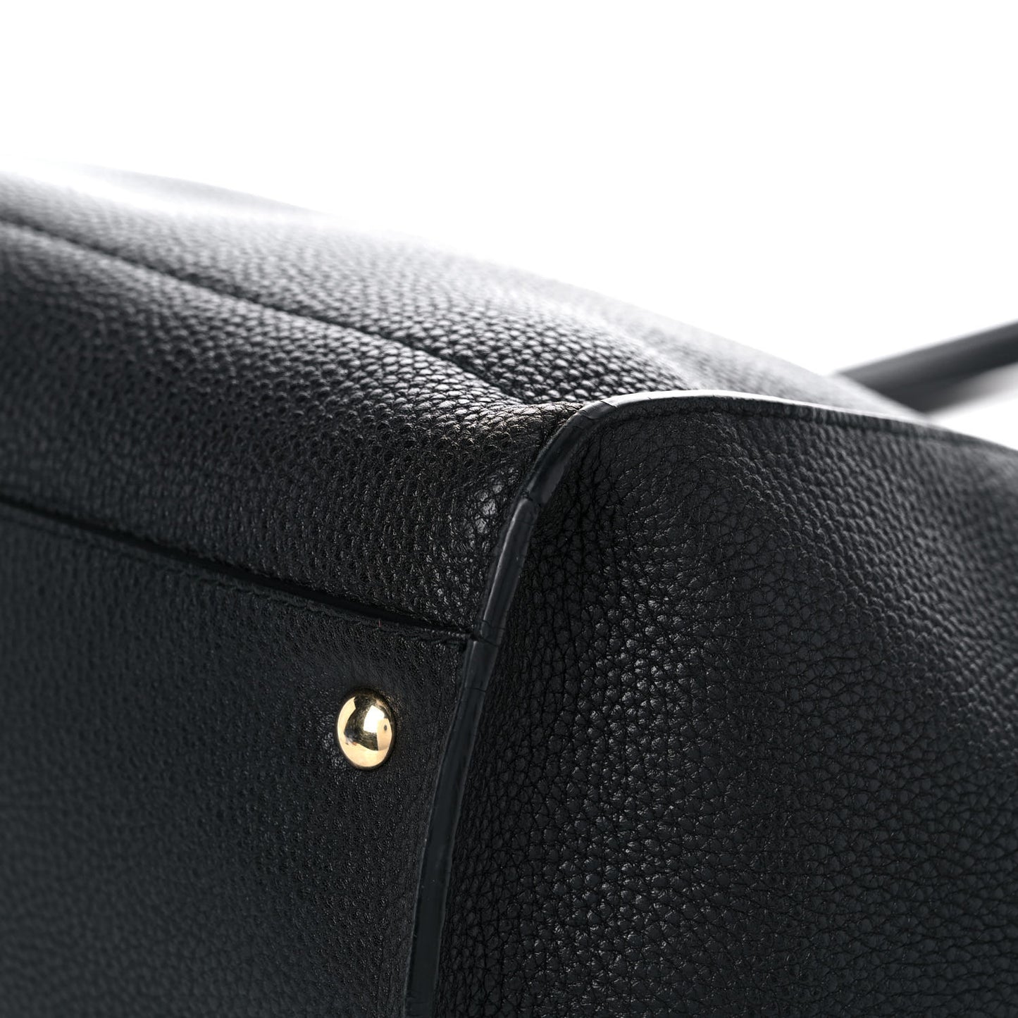 Hammered Calfskin Double Handle Medium Amy Tote Black