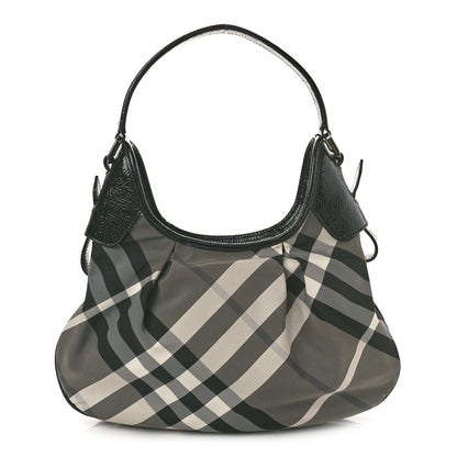 Burberry Beat Check Small Brooklyn Hobo Black 1 of 9