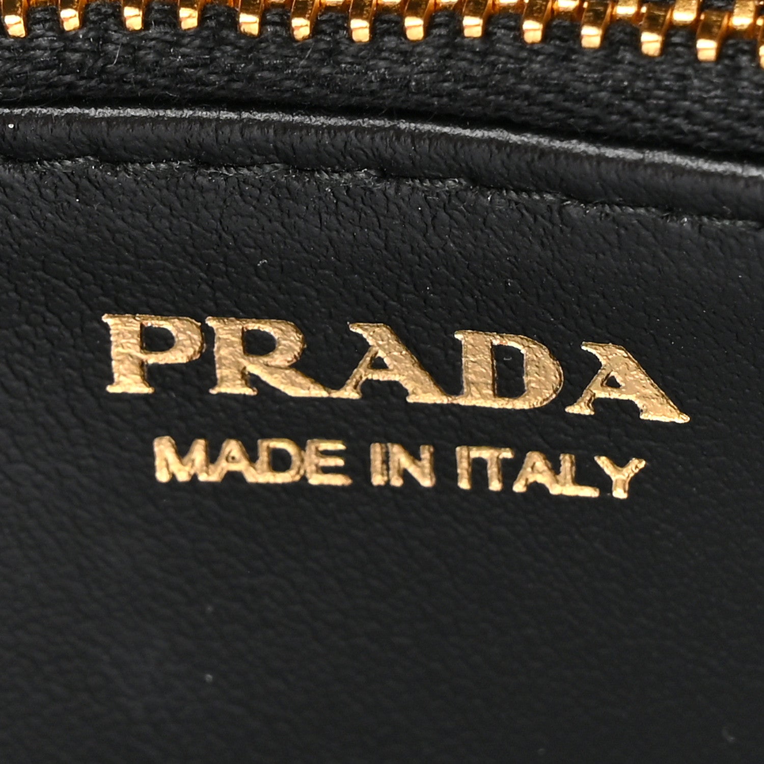Prada Saffiano Metal Small Zip Around Wallet Black 6 of 7