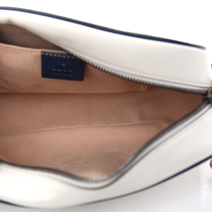 Gucci Vintage Effect Calfskin Matelasse Diagonal Small Torchon GG Marmont Chain Shoulder Bag Mystic White Blue Agata 5 of 9