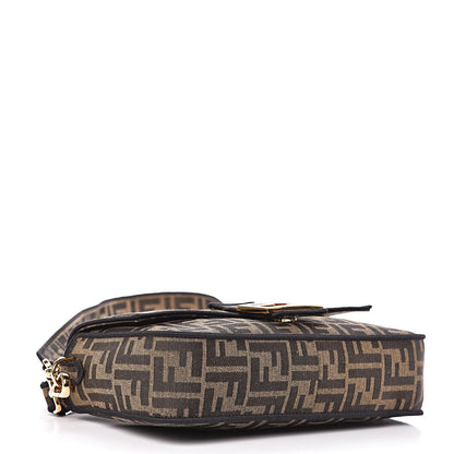 Fendi Fabric Jacquard FF 1974 Medium Baguette Tobacco Moro Black 4 of 15