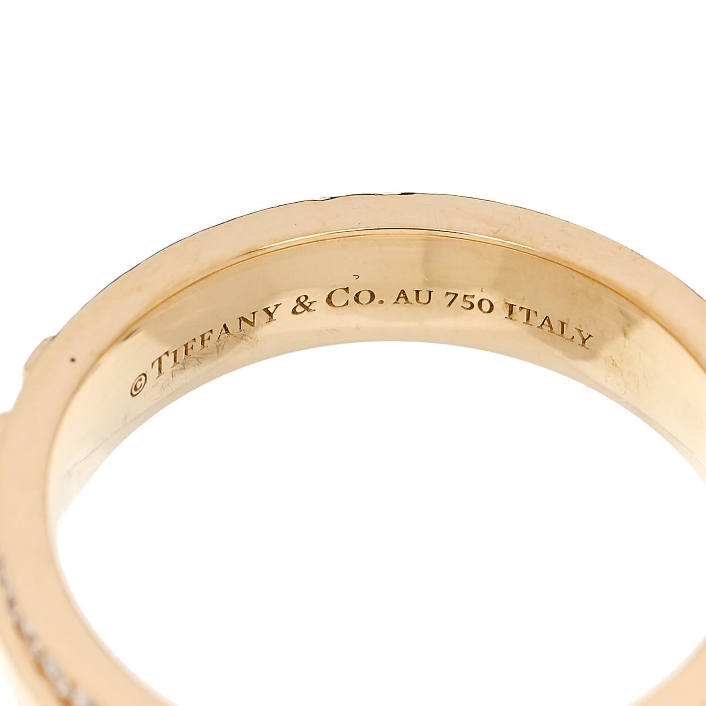 18K Yellow Gold Diamond Narrow T Two Pave Ring 53 6.5