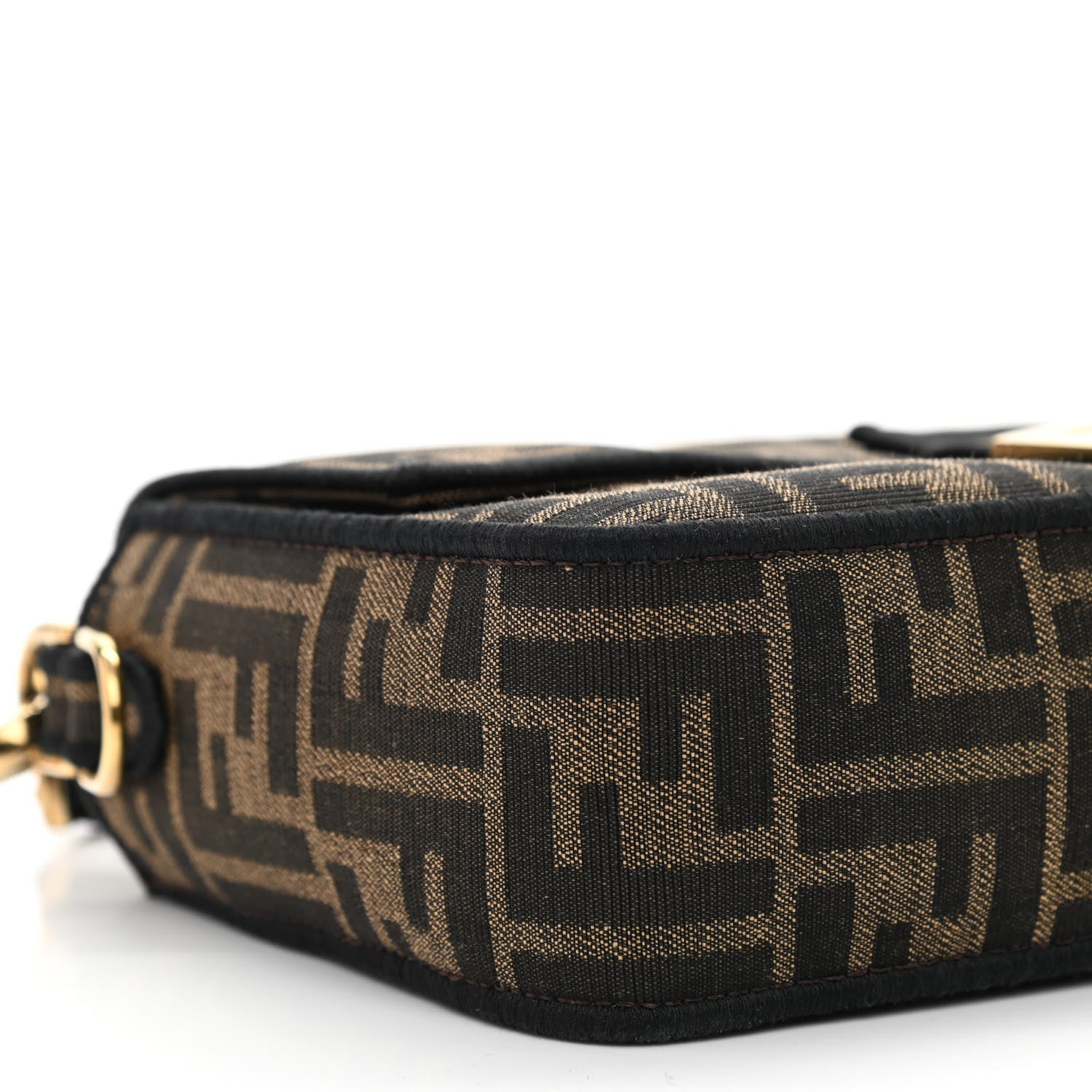 Fendi Fabric Jacquard FF 1974 Medium Baguette Tobacco Moro Black 9 of 12