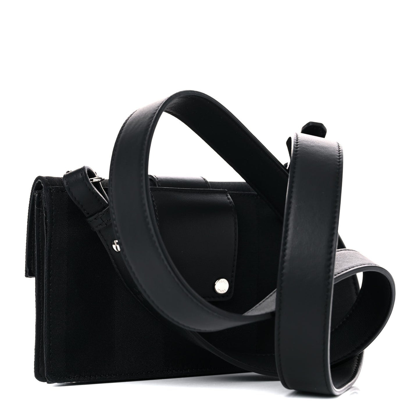 Recycled Nylon Vitello Grace Light Pequin Baguette Belt Pouch Black