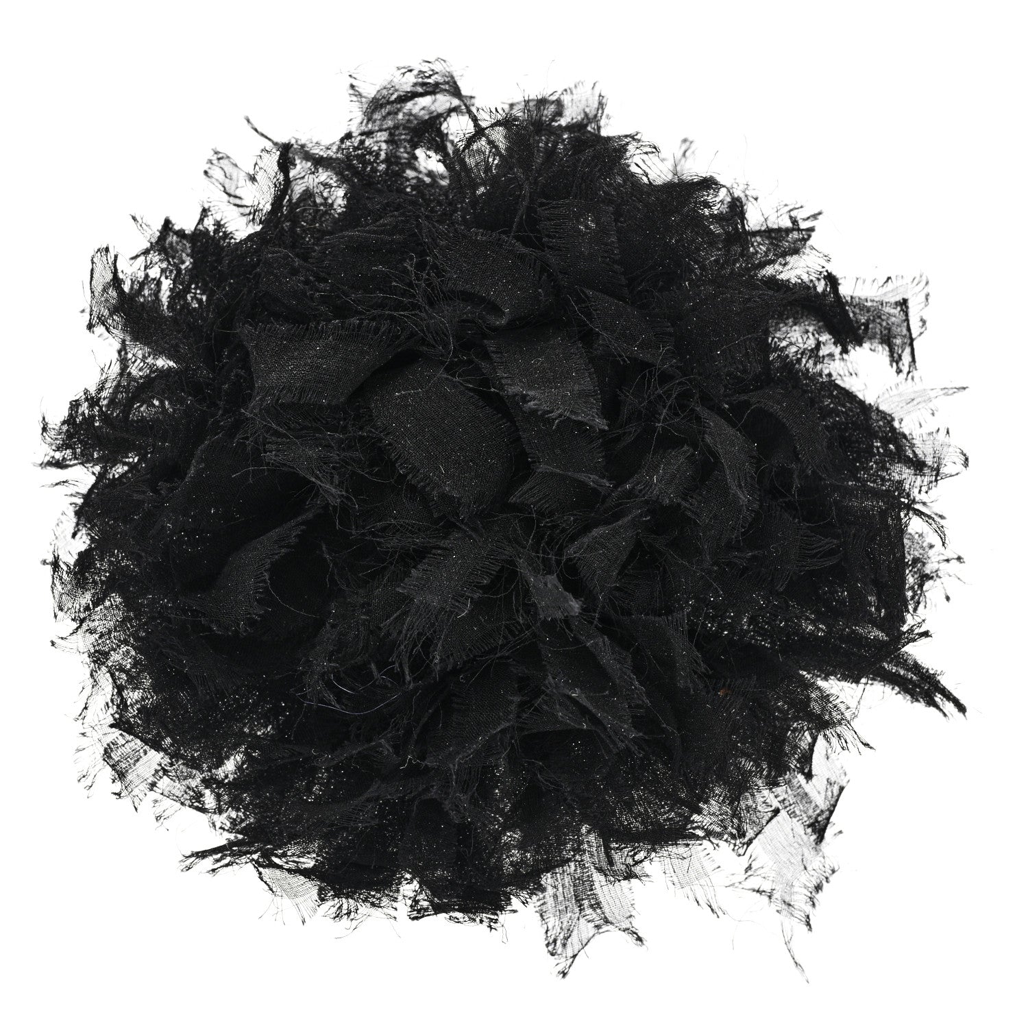Chanel Tulle Camellia Brooch Black 1 of 3