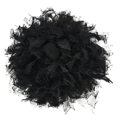 Chanel Tulle Camellia Brooch Black 1 of 3