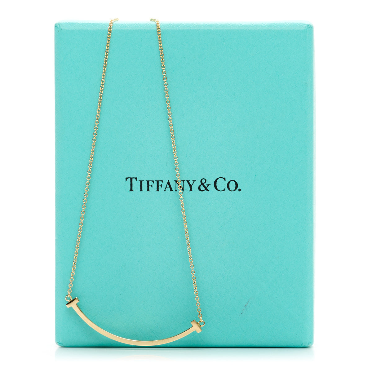 18K Yellow Gold Small T Smile Pendant Necklace