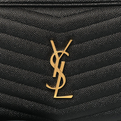 Saint Laurent Grain De Poudre Matelasse Monogram Mini Lou Camera Bag Black 7 of 9