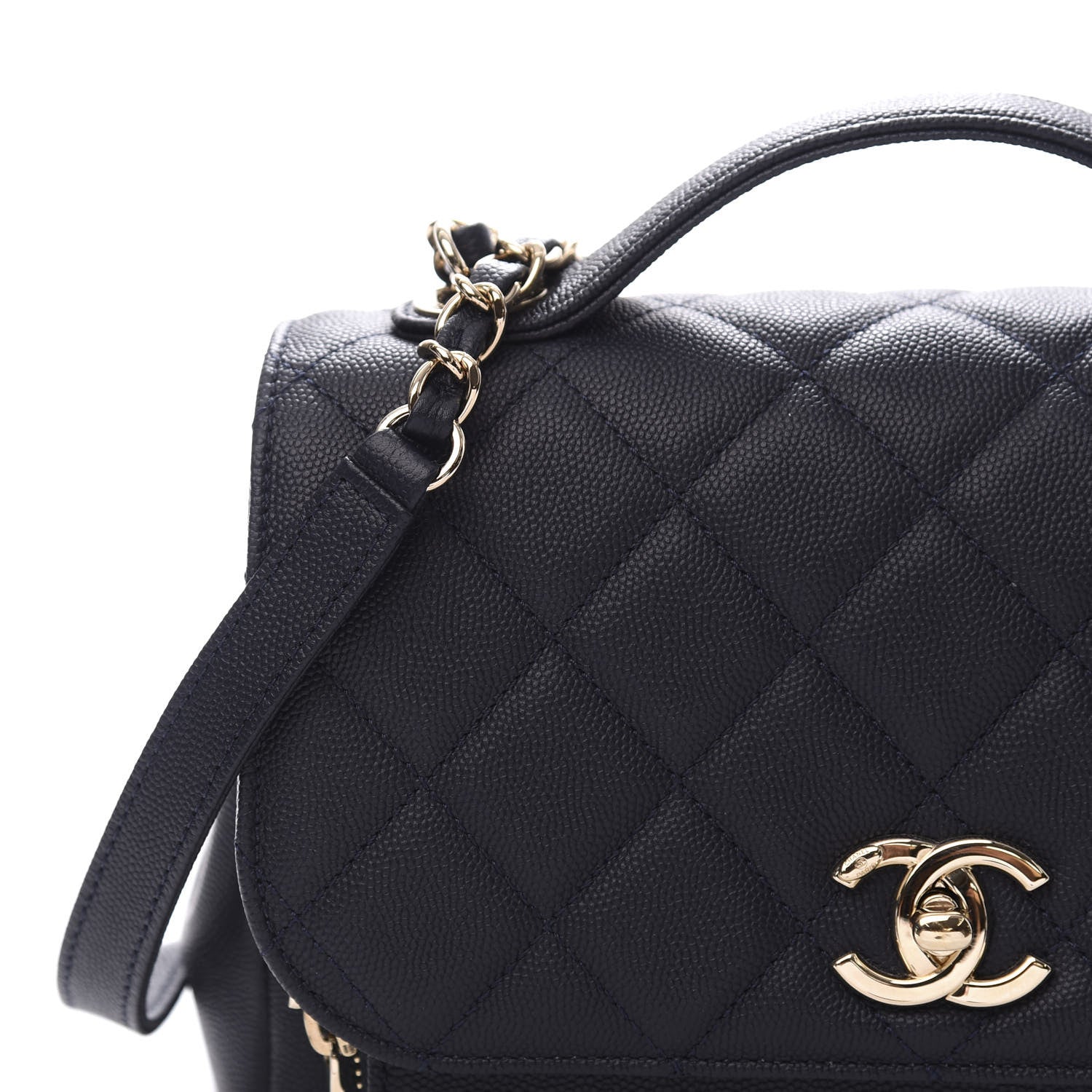 Chanel Caviar Quilted Small Business Affinity Flap Navy 10 of 10