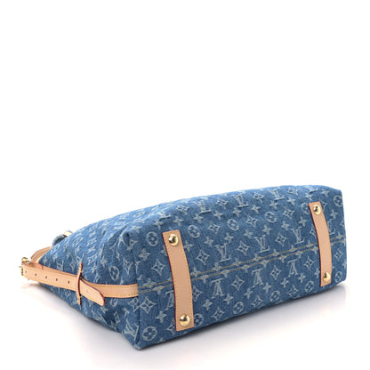 Louis Vuitton Monogram Denim CarryAll MM Blue 5 of 9