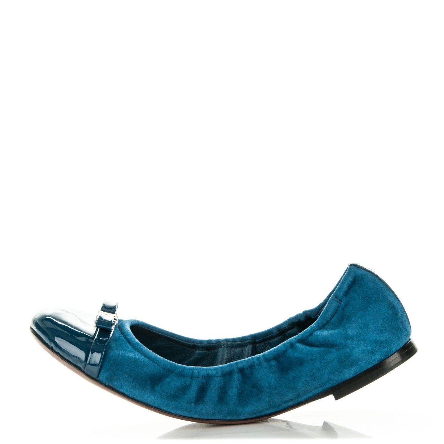 Patent Suede Elba Ballerina Flats 37.5 Blue
