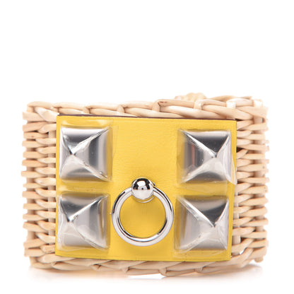 Hermes Barenia Osier Collier De Chien CDC Picnic Bracelet T2 Jaune De Naples 1 of 7
