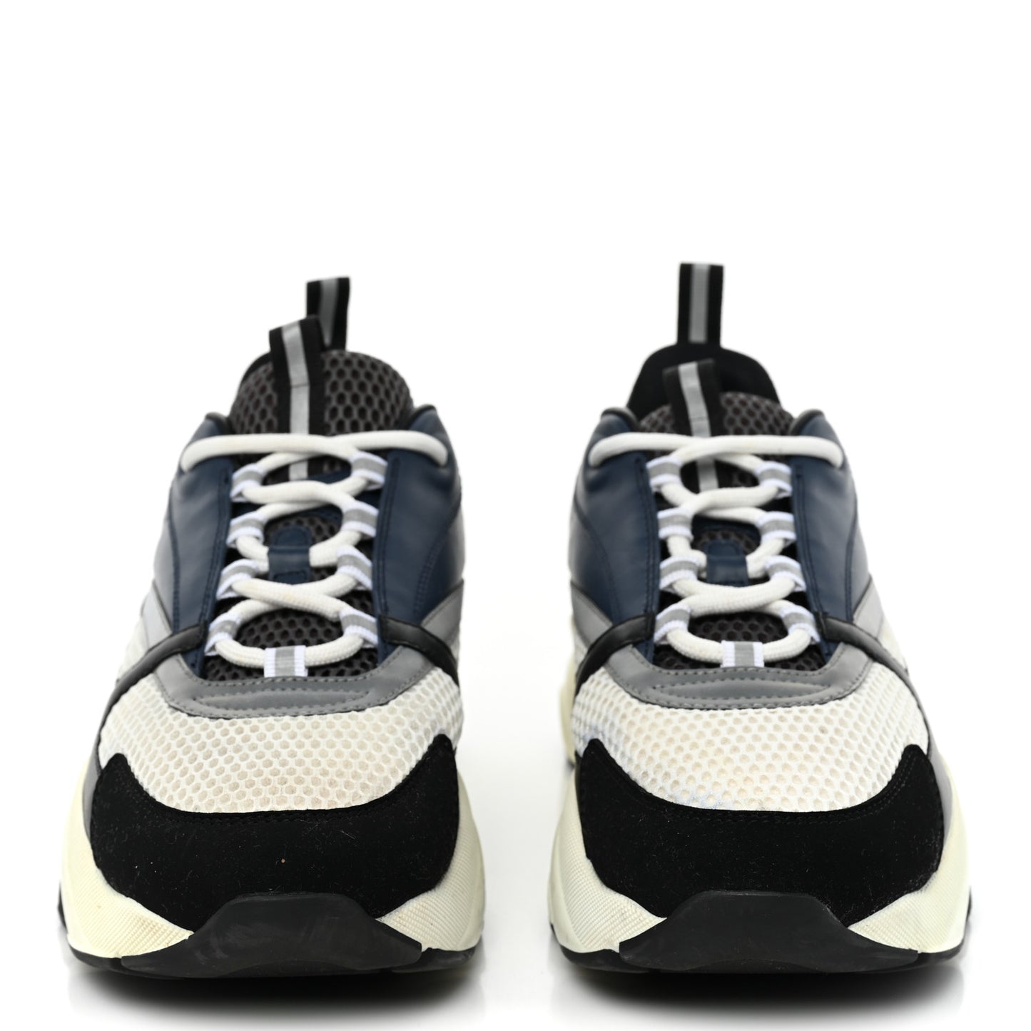 Technical Mesh Calfskin Mens B22 Sneakers 44 Blue Black