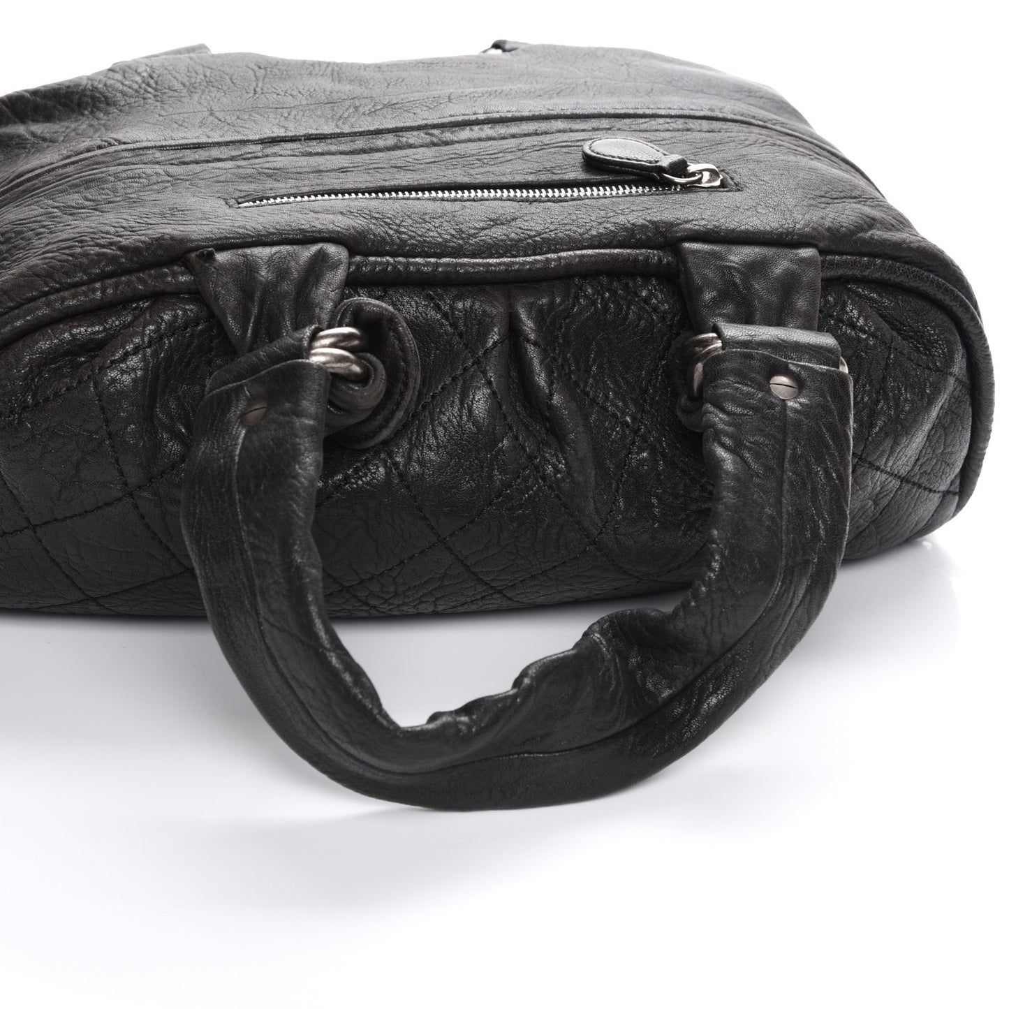 Distressed Lambskin Le Marais Bowler Black