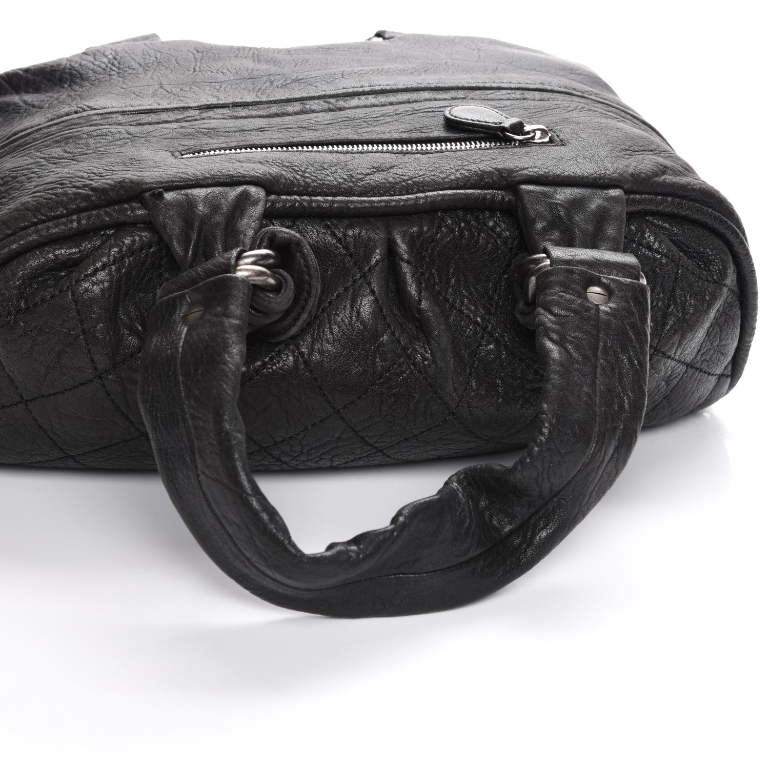 Chanel Distressed Lambskin Le Marais Bowler Black 10 of 13