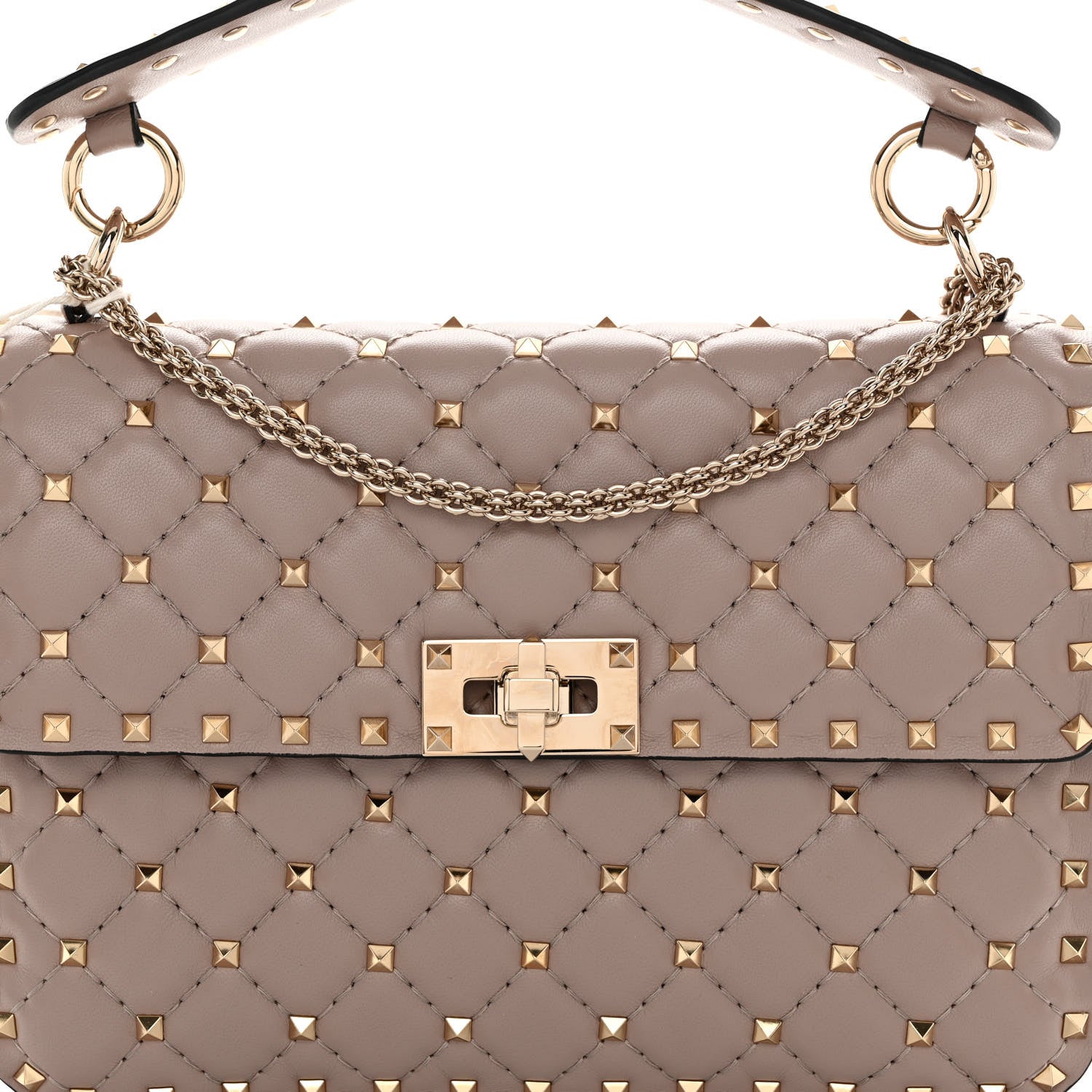 Valentino Garavani Nappa Medium Rockstud Spike Shoulder Bag Poudre 7 of 9