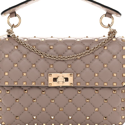 Valentino Garavani Nappa Medium Rockstud Spike Shoulder Bag Poudre 7 of 9