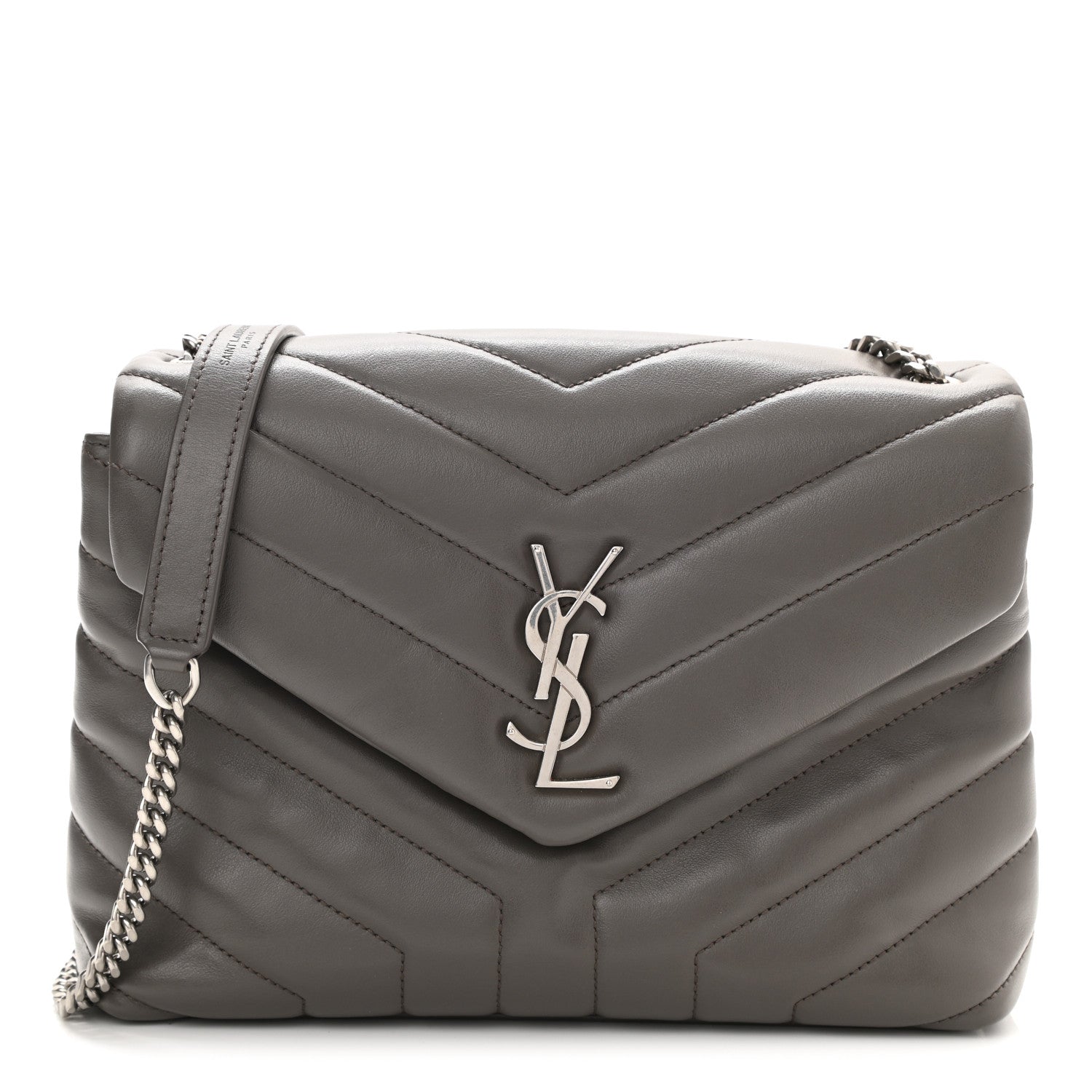 Saint Laurent Calfskin Y Quilted Monogram Small Loulou Chain Satchel Pebble 1 of 8