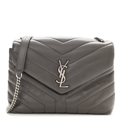 Saint Laurent Calfskin Y Quilted Monogram Small Loulou Chain Satchel Pebble 1 of 8