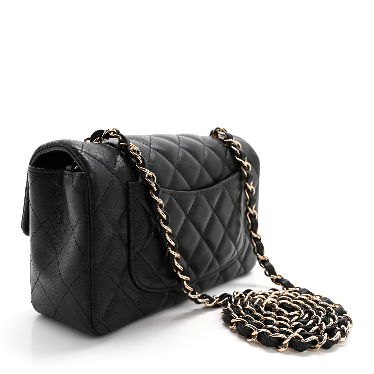 Chanel Lambskin Quilted Mini Rectangular Flap Black 3 of 13