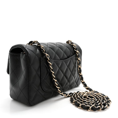 Chanel Lambskin Quilted Mini Rectangular Flap Black 3 of 13