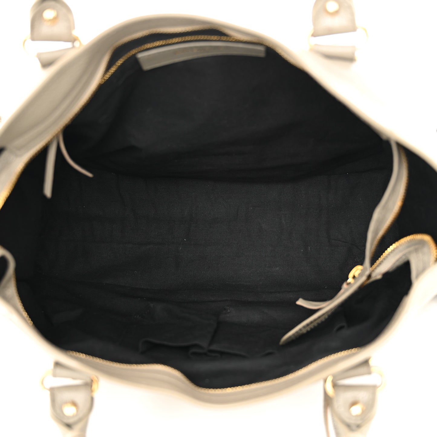 Chevre Gold Metallic Edge Hardware City Gris Taupe