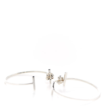Tiffany Sterling Silver Large T Wire Hoop Earrings 3 of 4