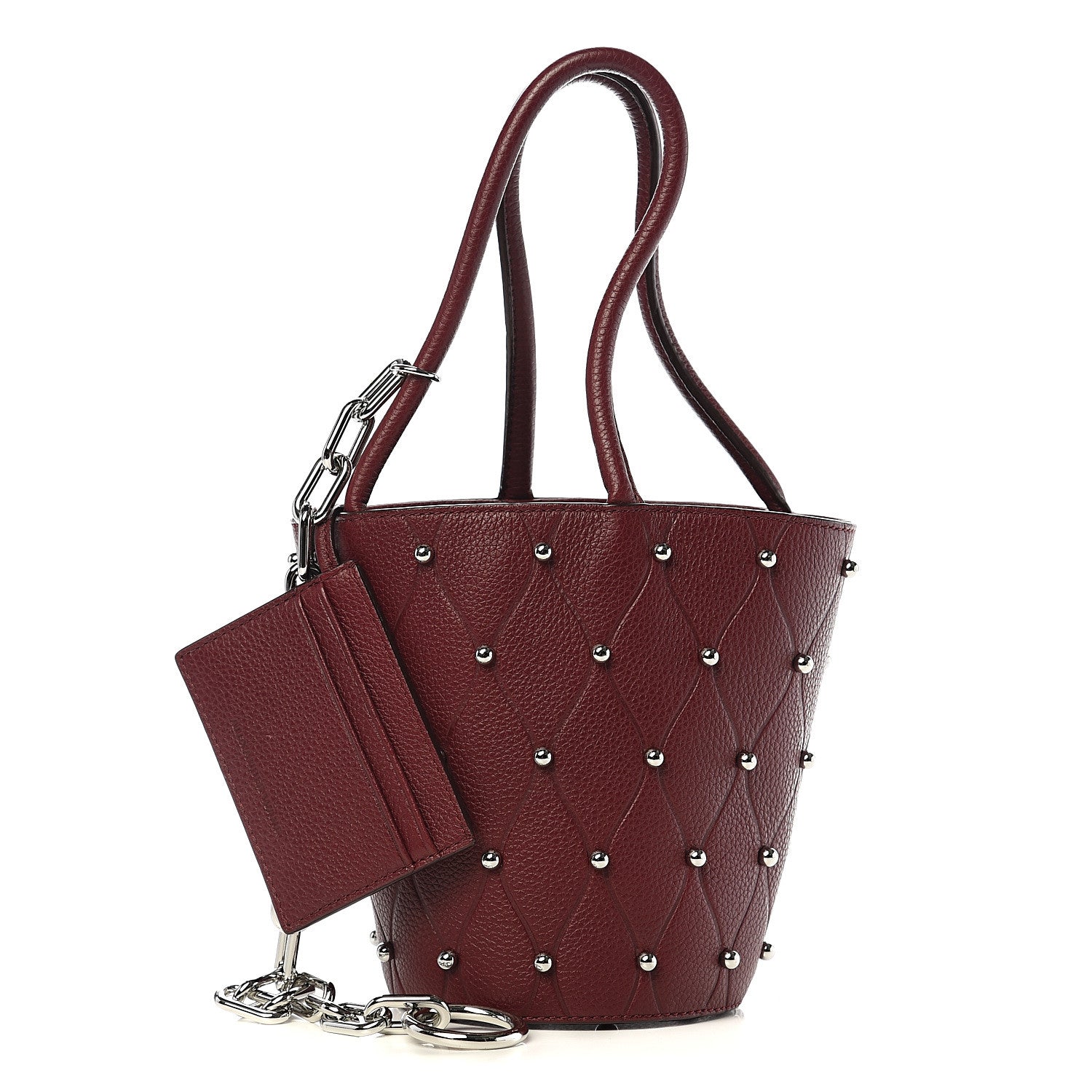 Alexander Wang Pebbled Calfskin Mini Roxy Bucket Bag Burgundy 1 of 10