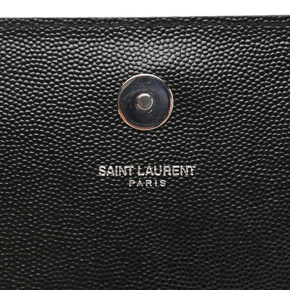 Saint Laurent Grain De Poudre Classic Monogram Studded Clutch Black 6 of 8