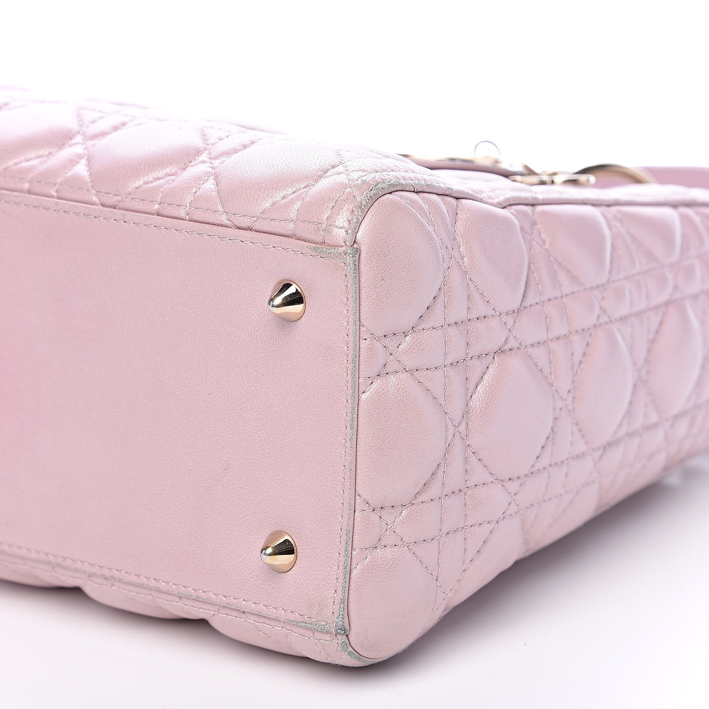 Pearly Lambskin Cannage Medium Lady Dior Lotus
