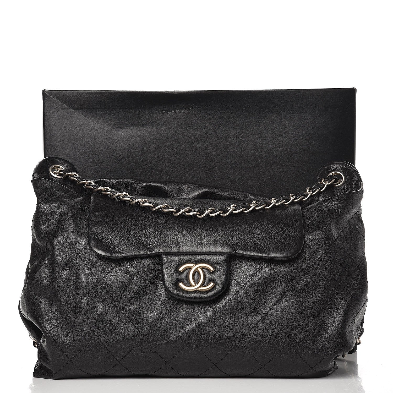 Chanel Calfskin Stitched Large Tote Black 10 of 10