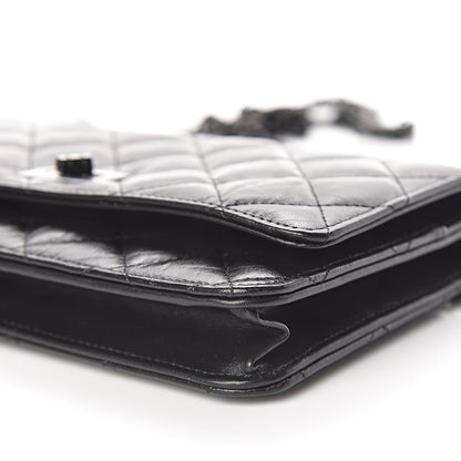 Chanel Aged Calfskin Quilted Reissue Wallet On Chain WOC So Black 11 of 12