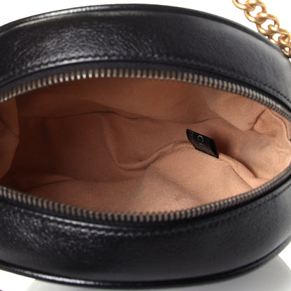 Gucci Azalea Calfskin Matelasse Heart Mini GG Marmont Round Shoulder Bag Black 5 of 10