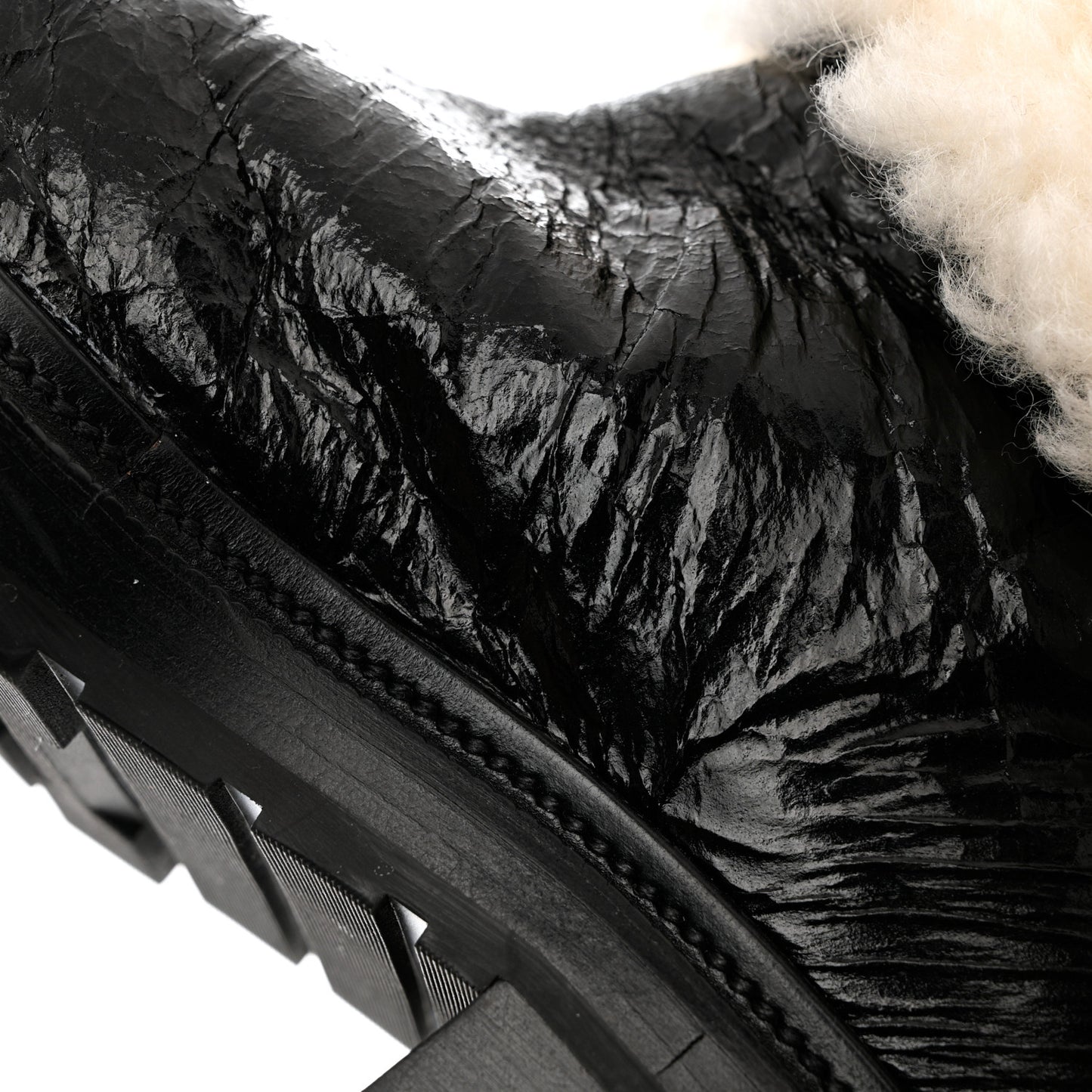 Lambskin Shearling Short Boots 38 Black