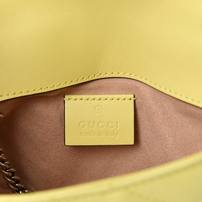 Gucci Calfskin Matelasse Super Mini GG Marmont Shoulder Bag Banana 8 of 11