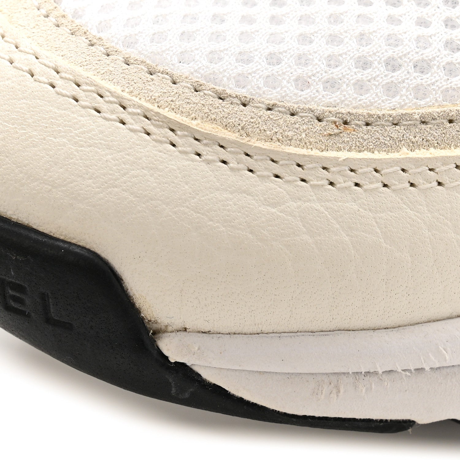 Chanel Mesh Suede Calfskin Grained Calfskin Womens CC Sneakers 38