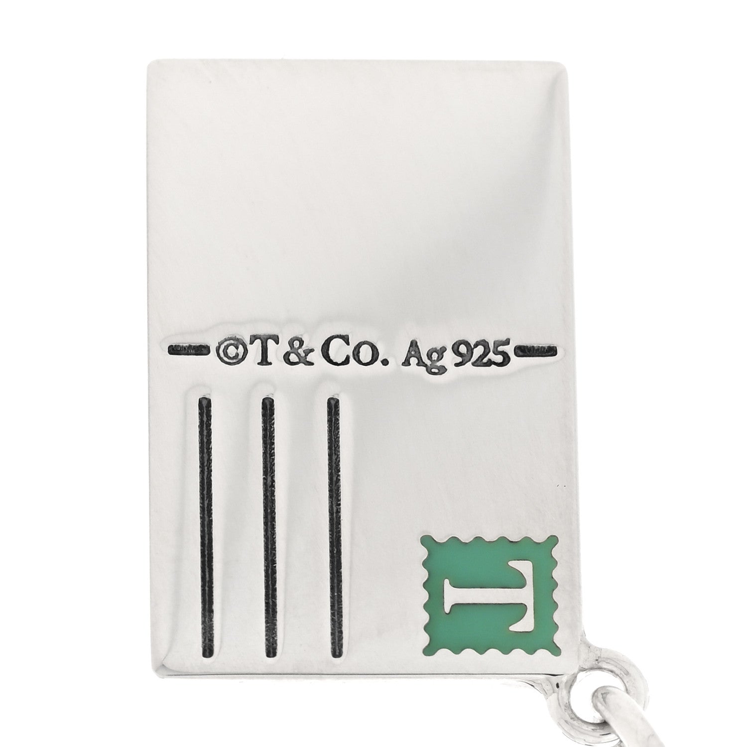 Tiffany Sterling Silver Enamel London Postcard Charm Blue 3 of 4