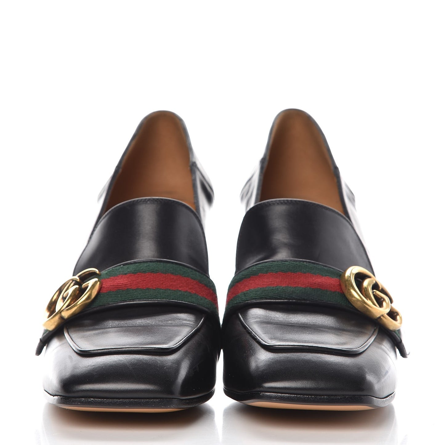 Calfskin Web Peyton Loafer Pumps 39 Black