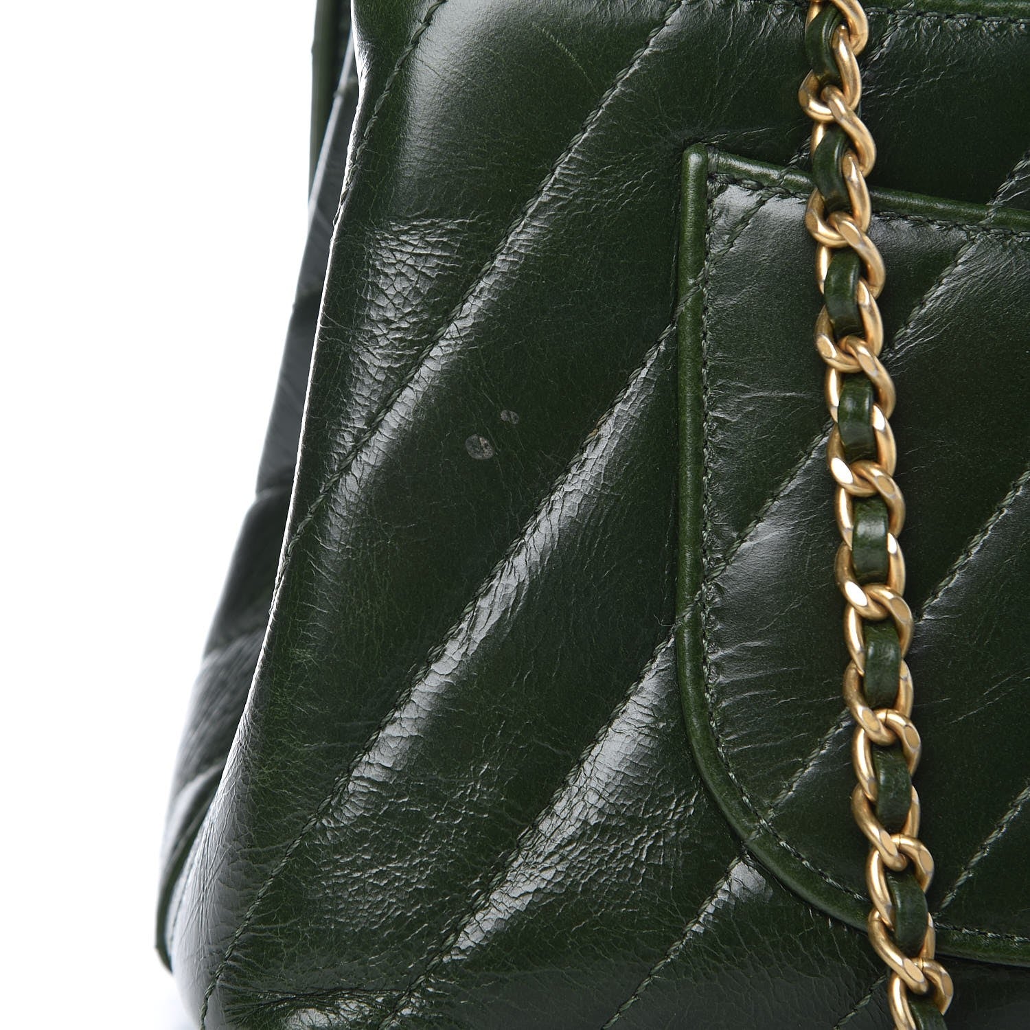 Chanel Calfskin Chevron Quilted Mini Coco Handle Flap Green 11 of 11