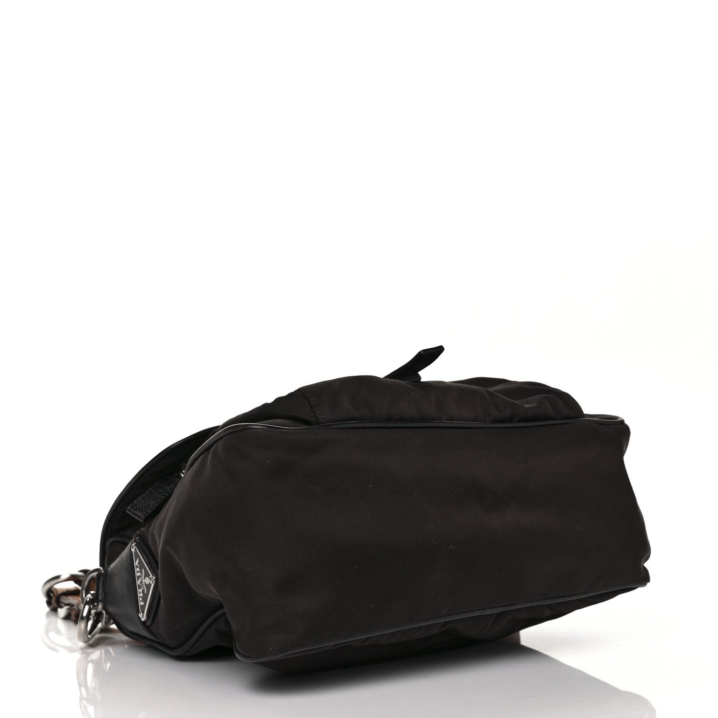 Tessuto Vela Saffiano Flap Shoulder Bag Brown