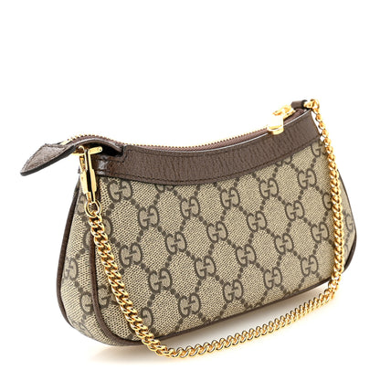 Gucci GG Supreme Monogram Textured Dollar Calfskin Mini Ophidia Chain Bag Beige Ebony 3 of 10
