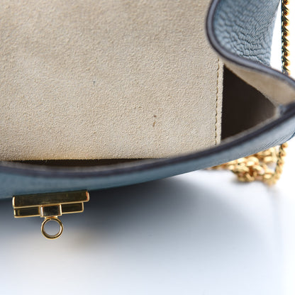 Chloe Grained Calfskin Lambskin Mini Bi-Color Drew Shoulder Bag Cloudy Blue 12 of 12