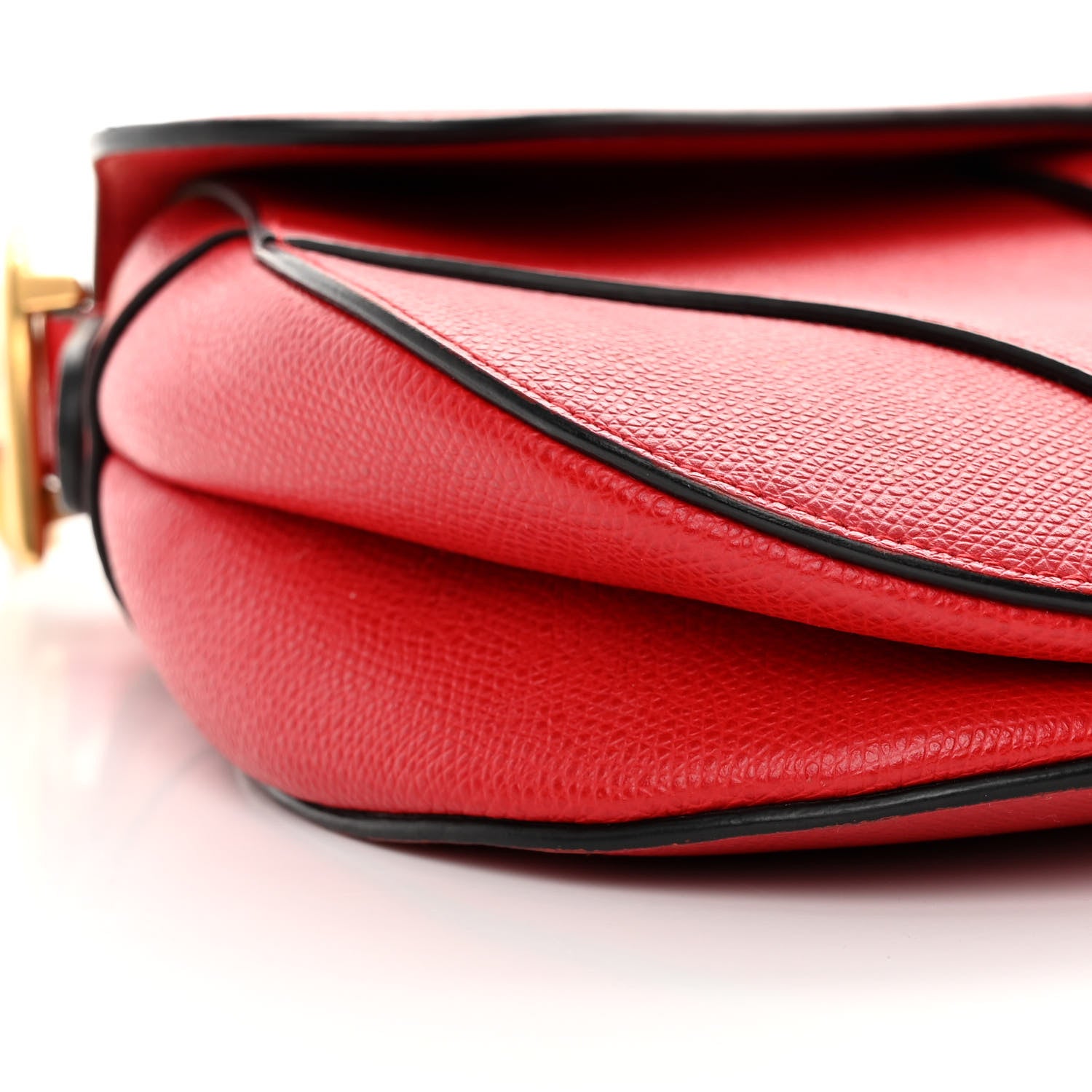 Christian Dior Grained Calfskin Saddle Bag Red 10 of 15